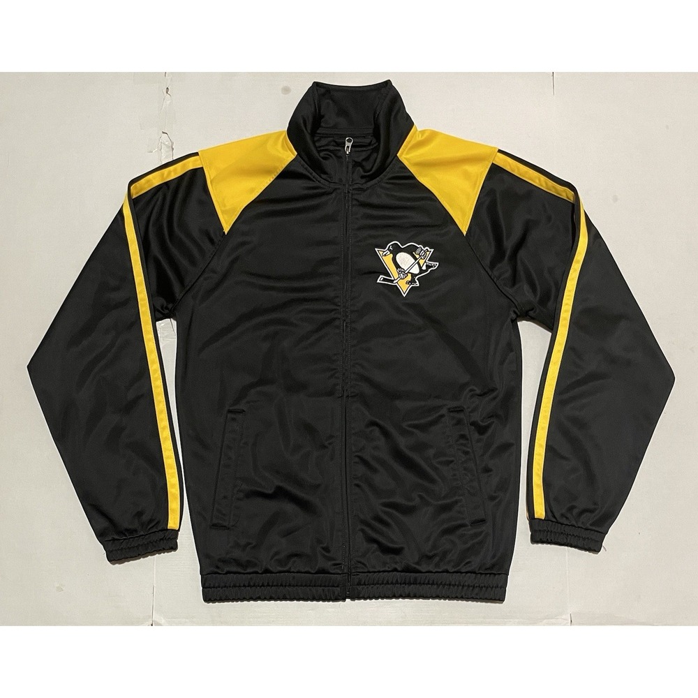 NHL Pittsburgh Penguins Premium Embroidered Zip Front Track Jacket Size Medium
